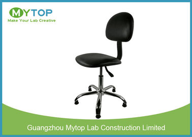 Armless ESD Lab Chairs With Back Rest , Laboratory Anti Static Stool With Wheels